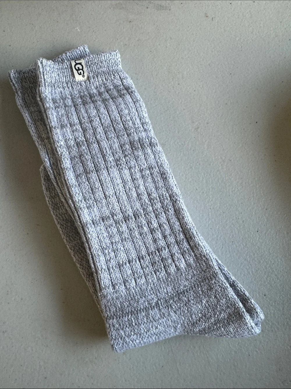 UGG Light Gray Ribbed Crew Sock